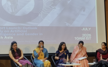 Panel discussion during the launch of UNESCO's Outlook Study on Artificial Intelligence and Gender in South Asia at the UNESCO Office in New Delhi.